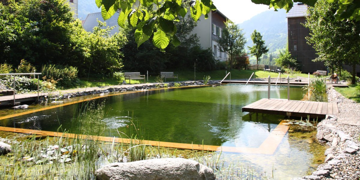 Natural swimming lake hotel krone au bregenzerwald
